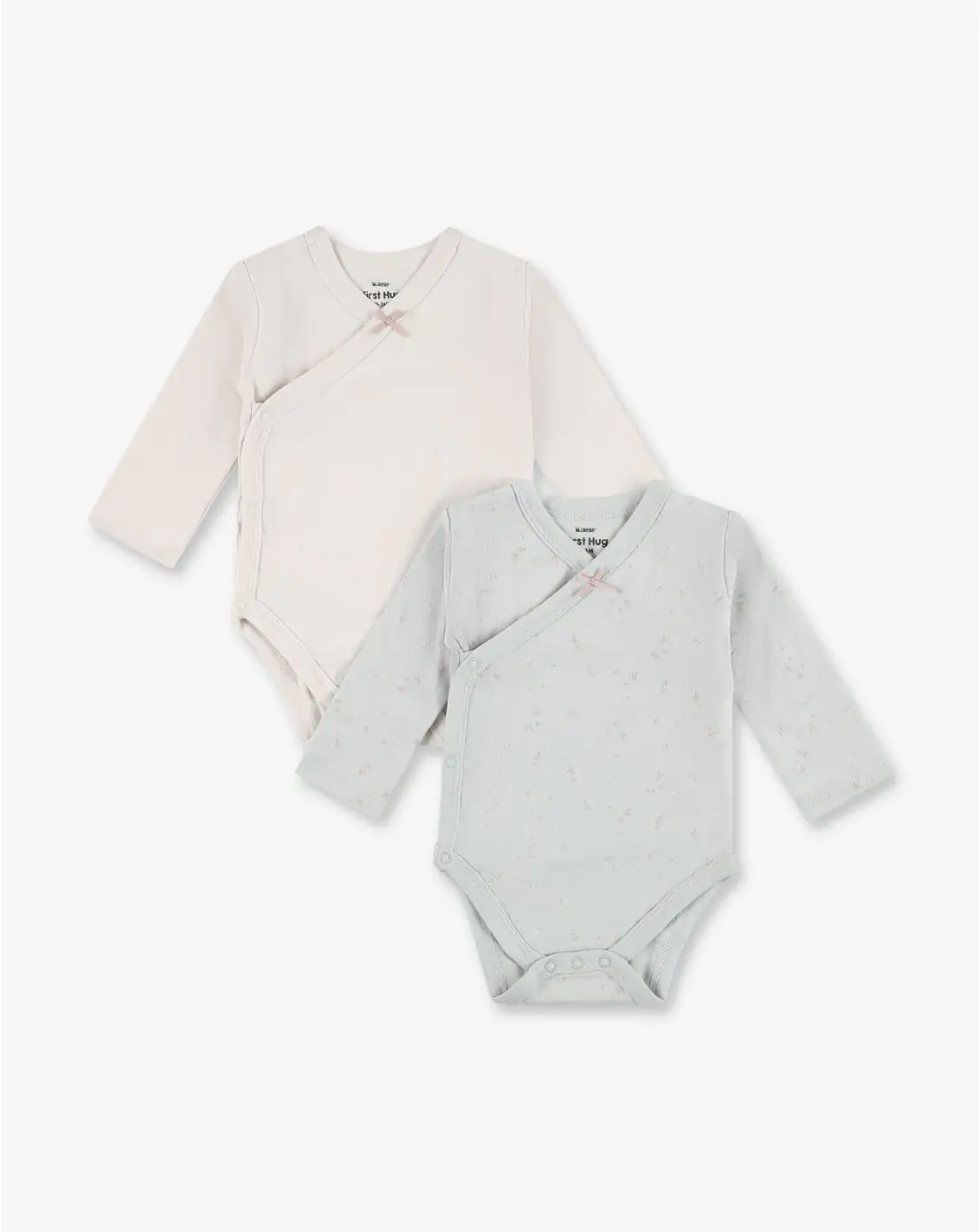 סט בגד גוף מעטפת ומכנסי רגלית - עלים ונקודות מיננה ראשי